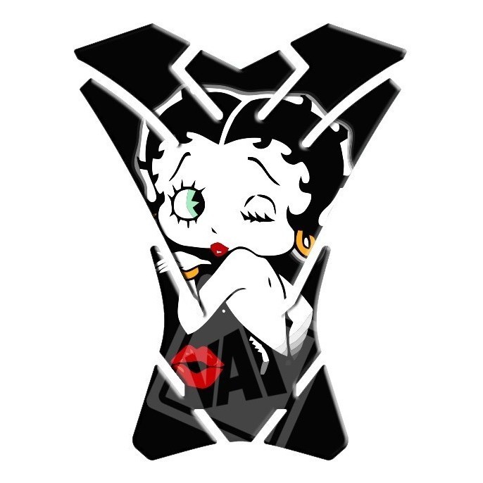 Adesivo Premium Moto Tankpad 3D Protetor Tanque Honda Yamaha Feminino Betty Boop 259