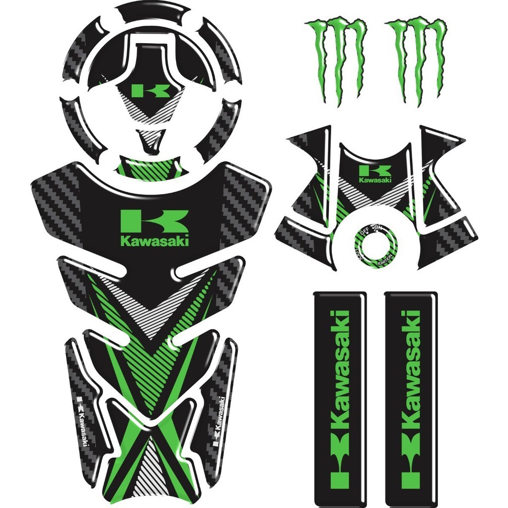 Adesivo Premium Moto Tankpad 3D Protetor Tanque Bocal Mesa Bengala Kawasaki Ninja 250 300 22