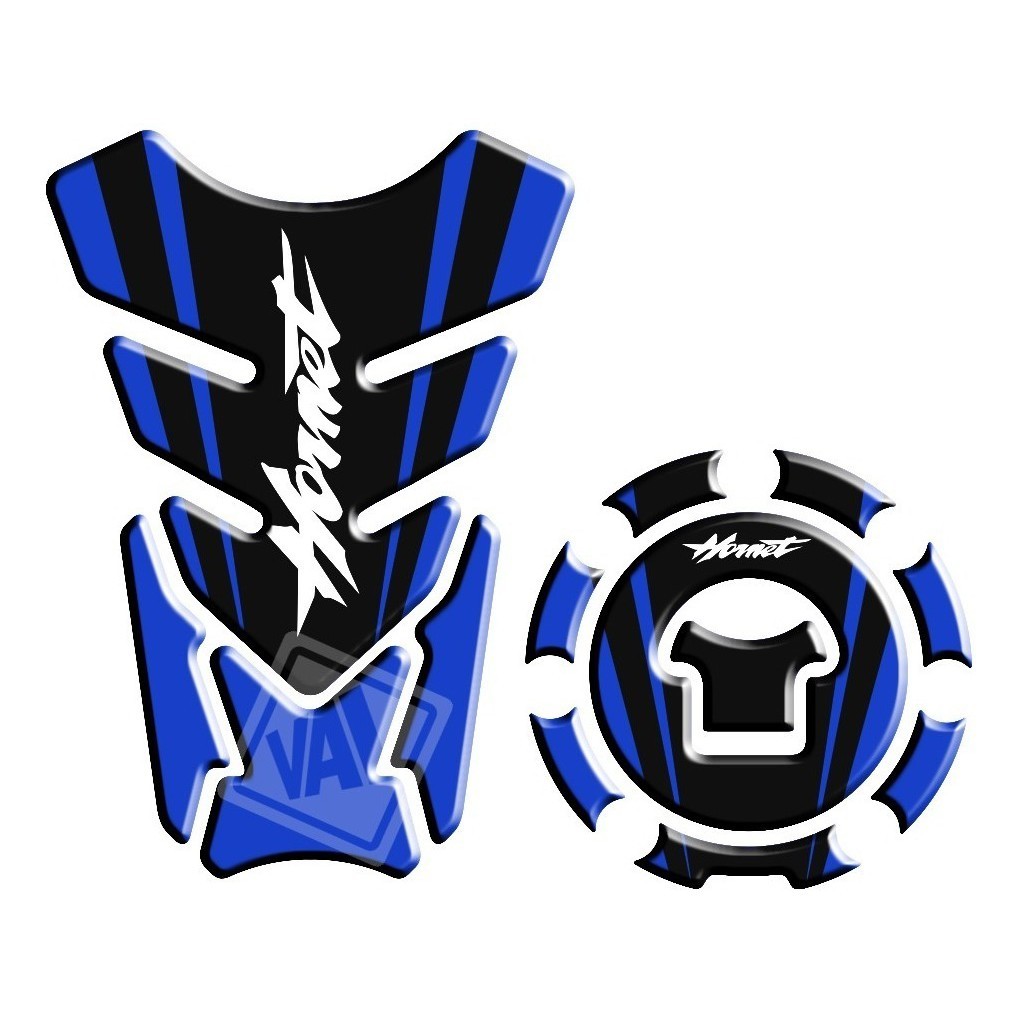 Adesivo Premium Moto Tankpad 3D Protetor Tanque Bocal CB 500 600 650 1000 Hornet Transalp Azul 2