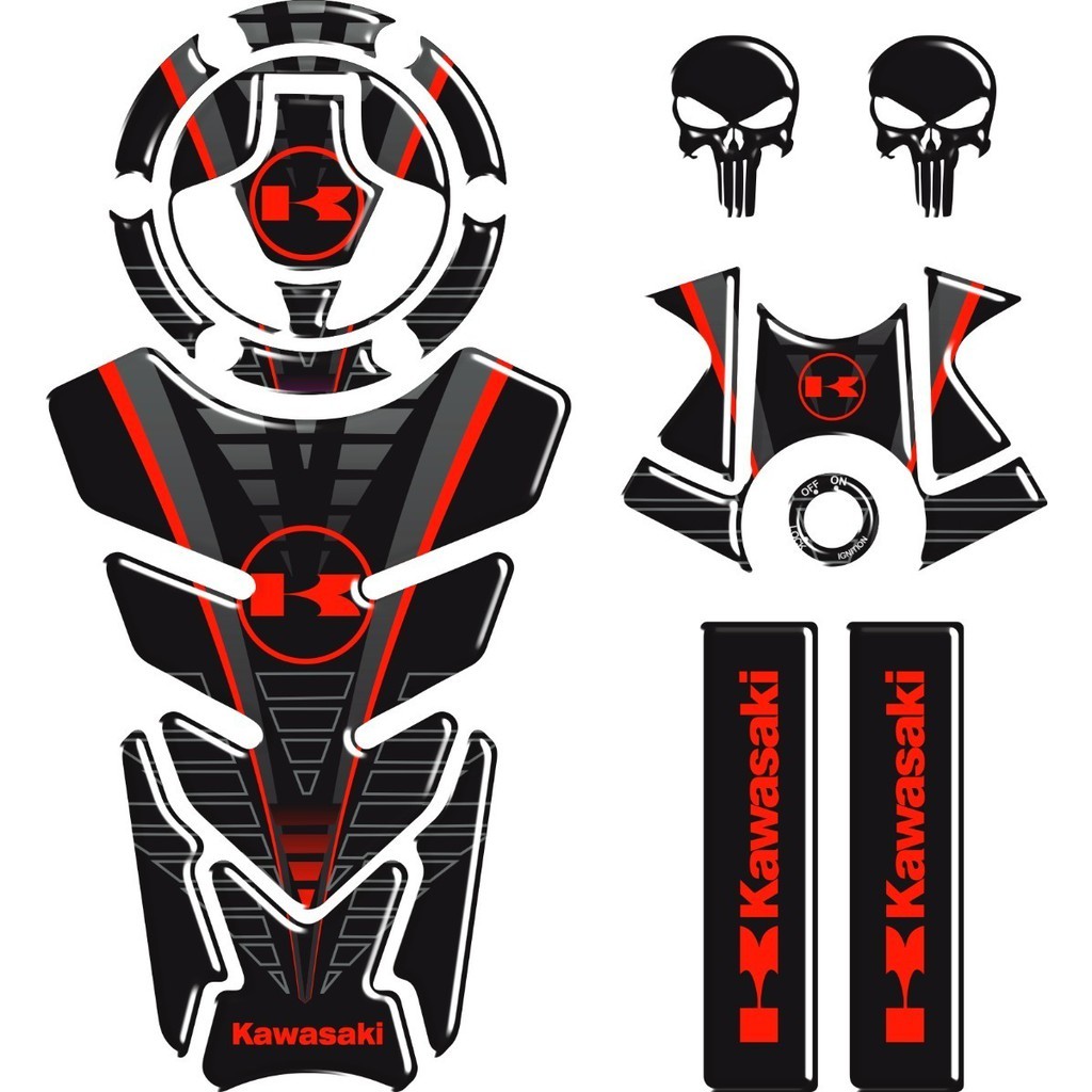 Adesivo Premium Moto Tankpad 3D Protetor Tanque Bocal Mesa Bengala Kawasaki Ninja 250 300 29