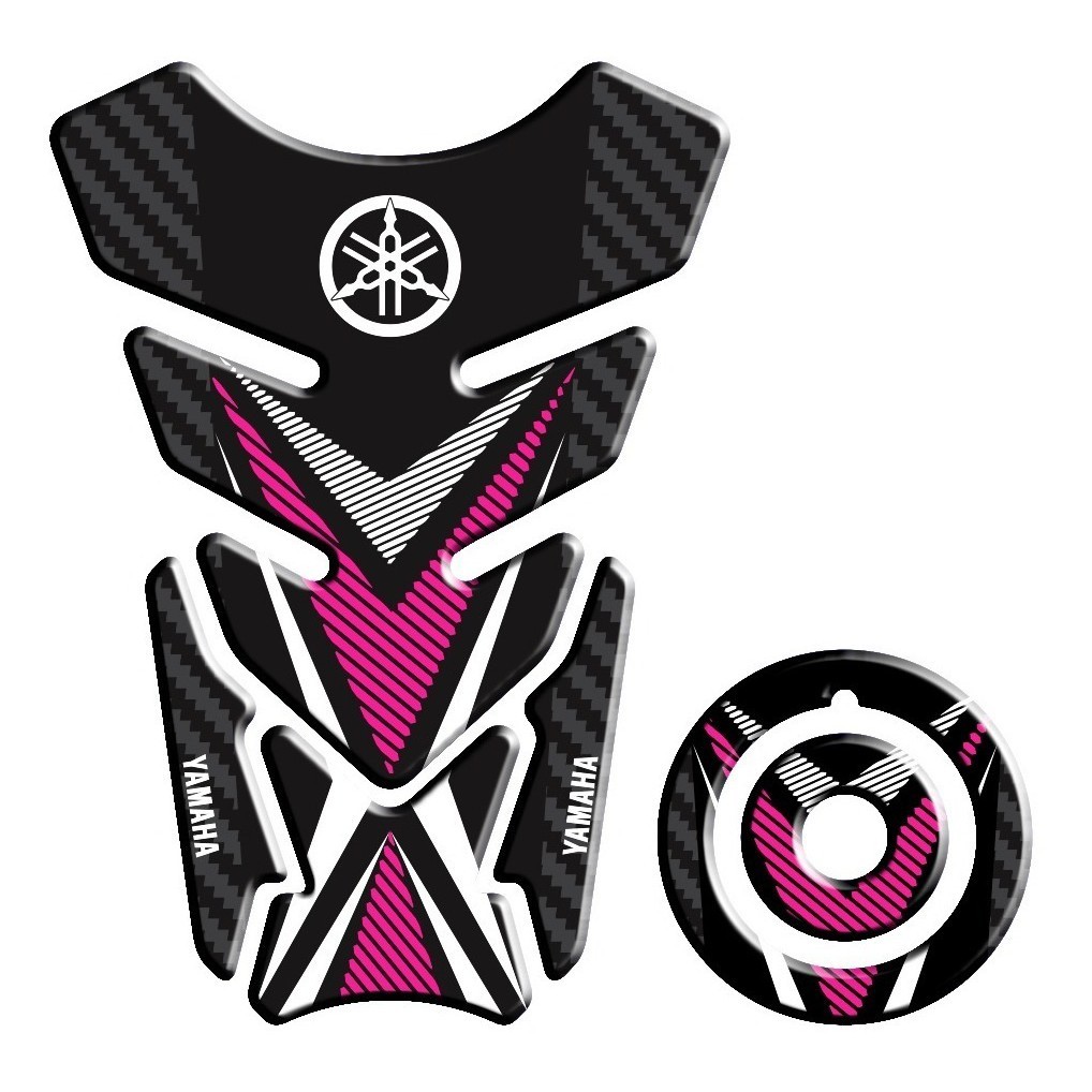 Adesivo Premium Moto Tankpad 3D Protetor Tanque Bocal Factor Fazer YBR 125 150 250 Rosa 2 em Oferta na Shopee