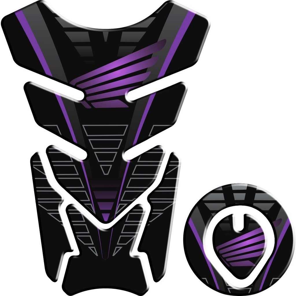 Adesivo Premium Moto Tankpad 3D Protetor Tanque Bocal Fan Titan 125 150 Cb 300 Roxo 454