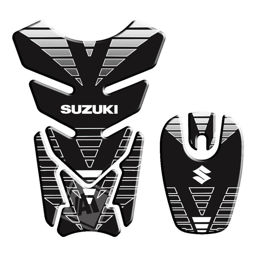 Adesivo Premium Moto Tankpad 3D Protetor Tanque Bocal Suzuki Yes Branco