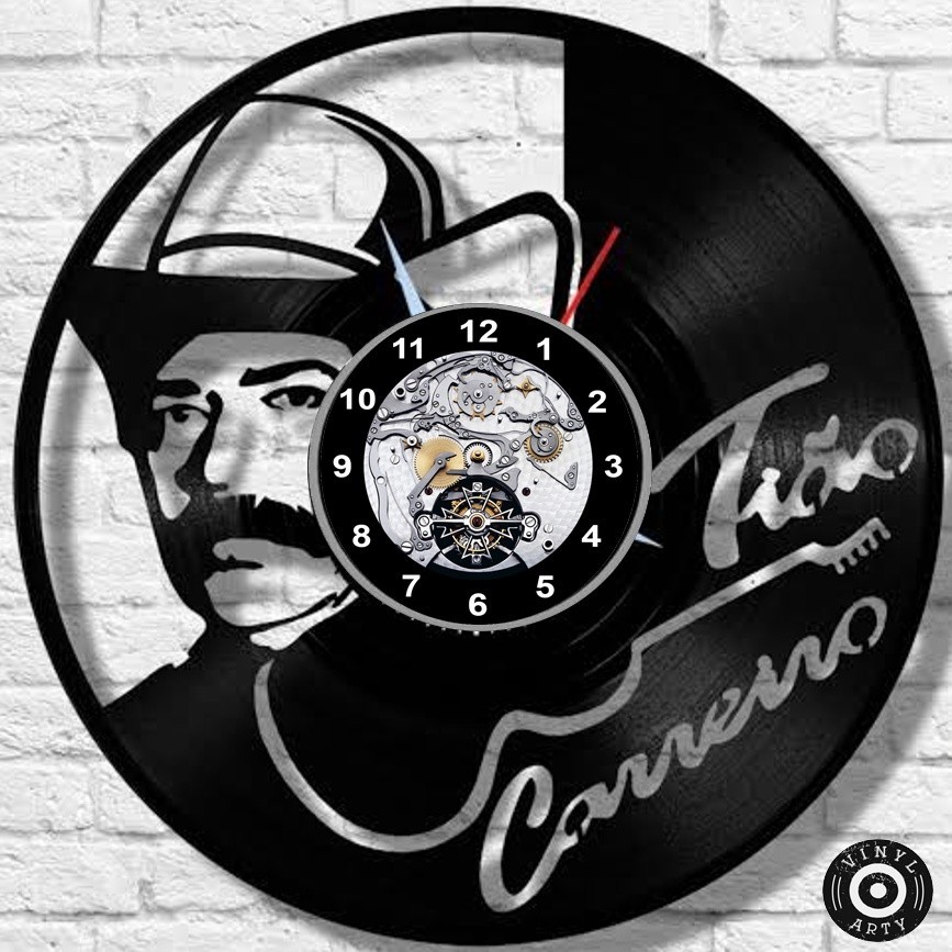 Relógio  de parede Tião Carreiro feito em disco De Vinil - Relógio De Parede feito em Vinil Disco LP