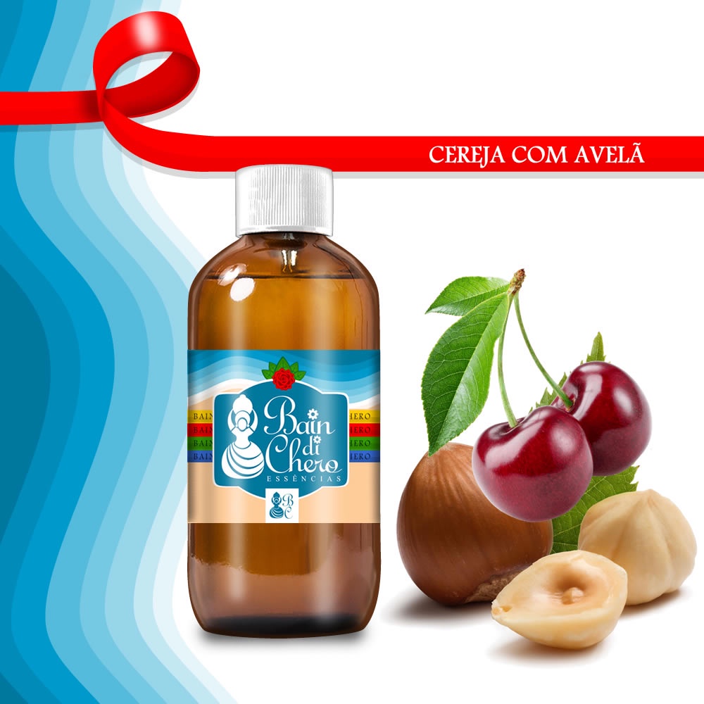 Essência Lipossolúvel Concentrada Artesanal Velas Cosmético Cereja com Avelã 10ml 100ml