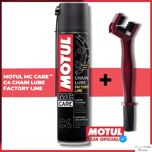 Kit Motul C4 Lubrificante Corrente 400ml + 1 Escova Corrente