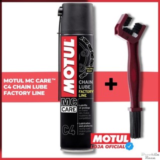 Kit Motul C4 Lubrificante Corrente 400ml + 1 Escova Corrente em Oferta na Shopee