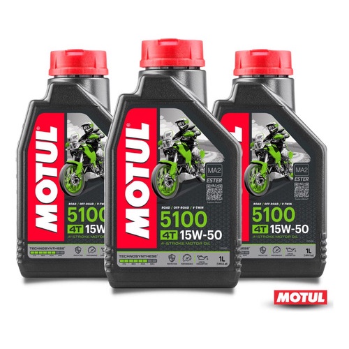 Kit Oleo Motul 5100 4t 15w50 Semissintético C/3 Litros Motul em Oferta na Shopee