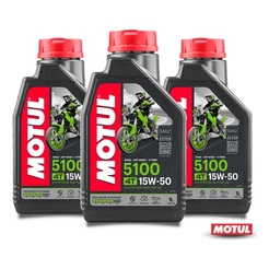 Kit Oleo Motul 5100 4t 15w50 Semissintético C/3 Litros Motul