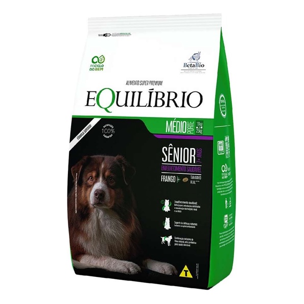 Equilíbrio Sênior Cães Adultos Porte Médio 12Kg - Pets