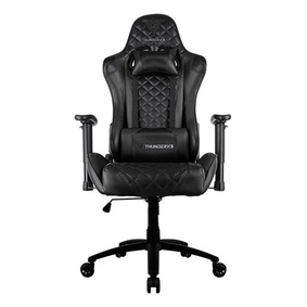 Cadeira De Escritório Thunderx3 Tgc12 Gamer Ergonômica Preta Com Estofado De Couro Sintético