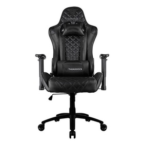 Cadeira De Escritório Thunderx3 Tgc12 Gamer Ergonômica Preta Com Estofado De Couro Sintético