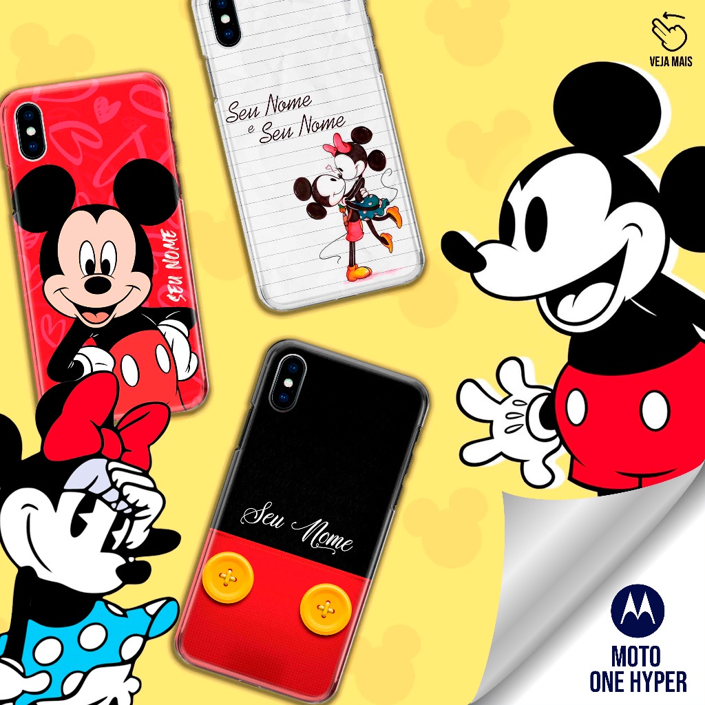 Capa Capinha  - Moto One Hyper - Mickey Minnie