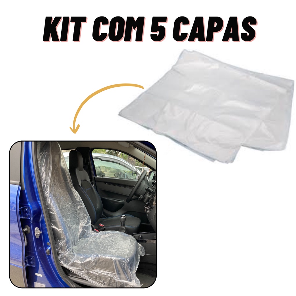 Kit 5 Capas de Banco Automotivo em Plástico