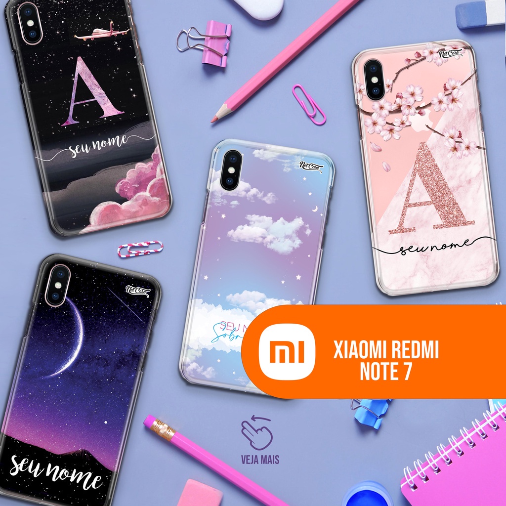 Capa Capinha Personalizada - Xiaomi Redmi note 7 - Desenhada com seu nome