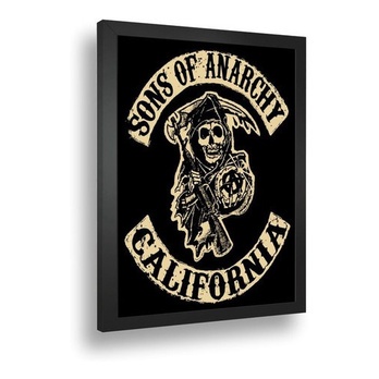 Quadro Emoldurado Poste Sons Of Anarchy Californiaa Retro A3