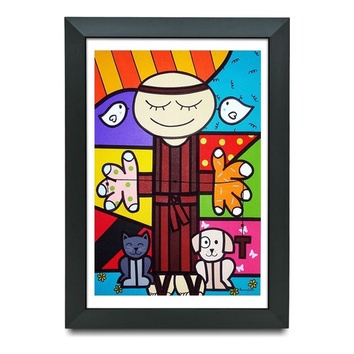 Quadro Decorativo Romero Britto São Francisco De Assis 33x42