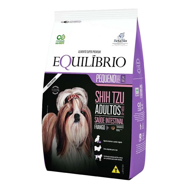 Equilíbrio Shih Tzu Adultos Porte Pequeno 7,5Kg em Oferta na Shopee