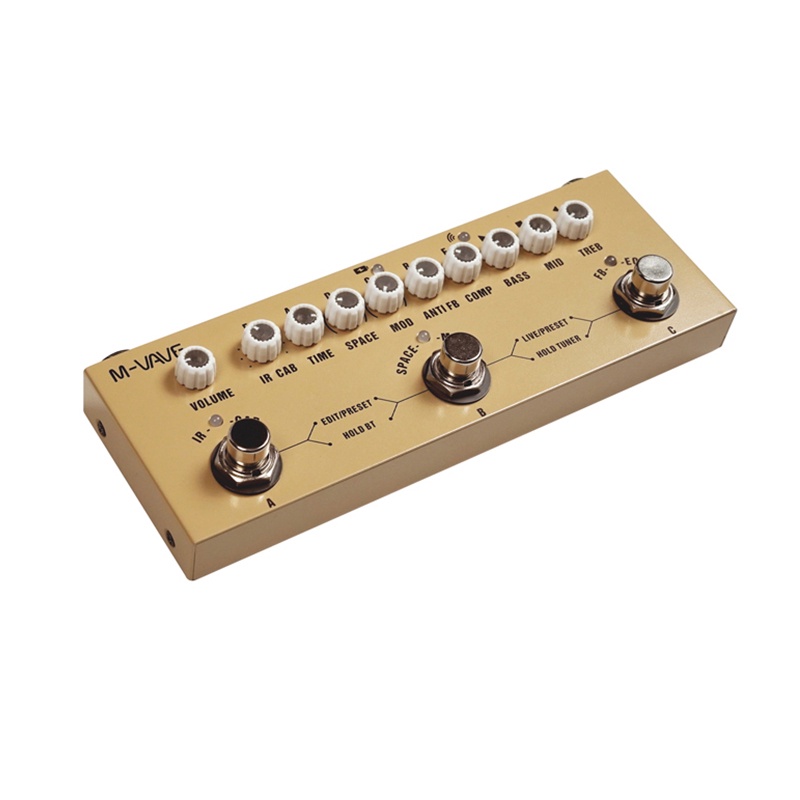 Pedal Multi Efeitos Recarregável M-Vave Cube Baby, Guitarra Acústica de Madeira, Gravação, Função de Interface Áudio