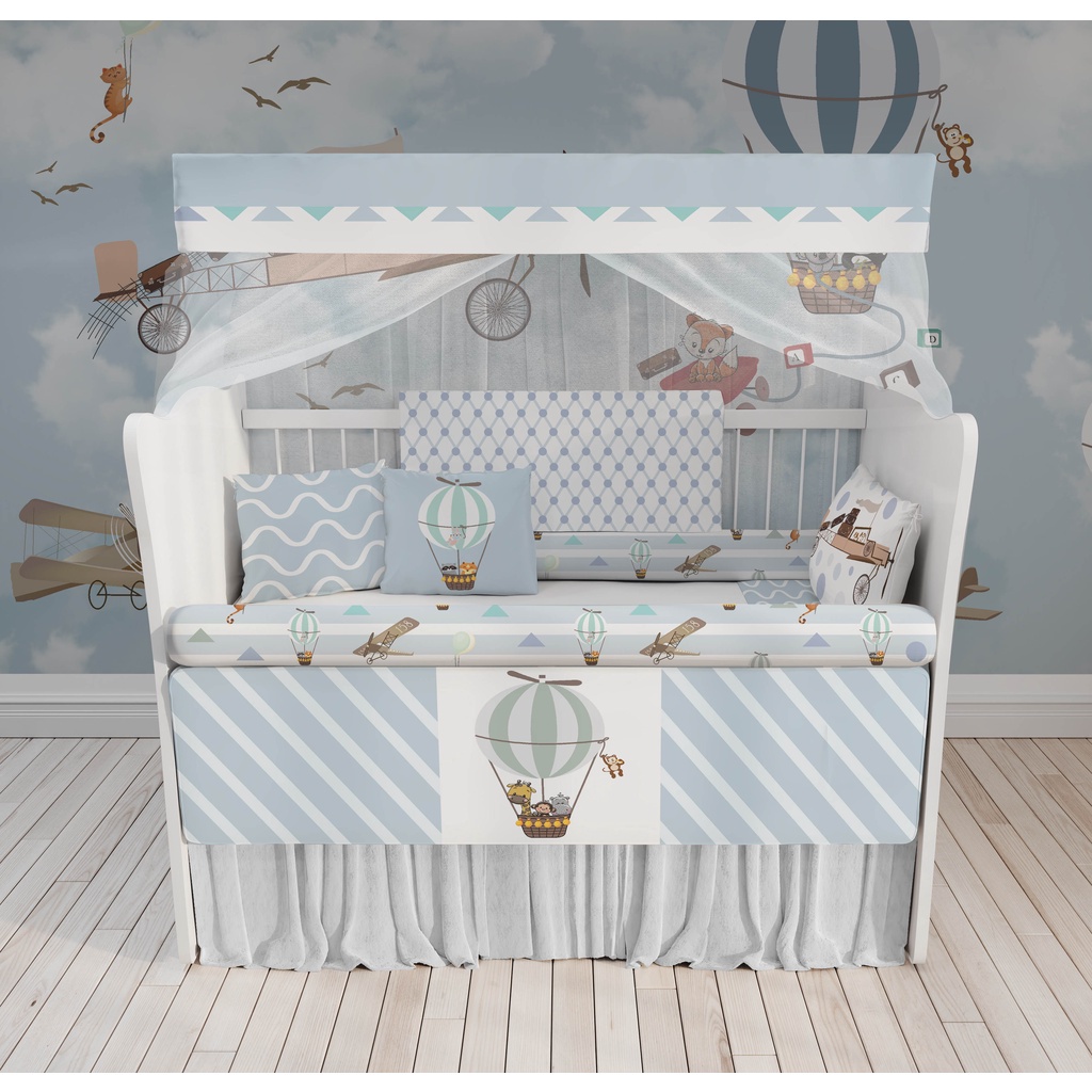 kit berço balão safári cachorro para quarto de bebê Enxoval Completo KT21