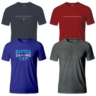 Kit 4 Camisetas Blusas Camisas Masculinas Multimarcas SK Clothing Malha 100% Algodão Fio 30.1