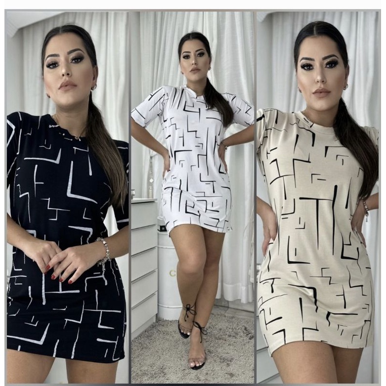 vestido camisetão Max tichert luxo em Oferta na Shopee