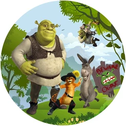 Painel Redondo Tecido Sublimado Shrek C/elástico 150x150cm