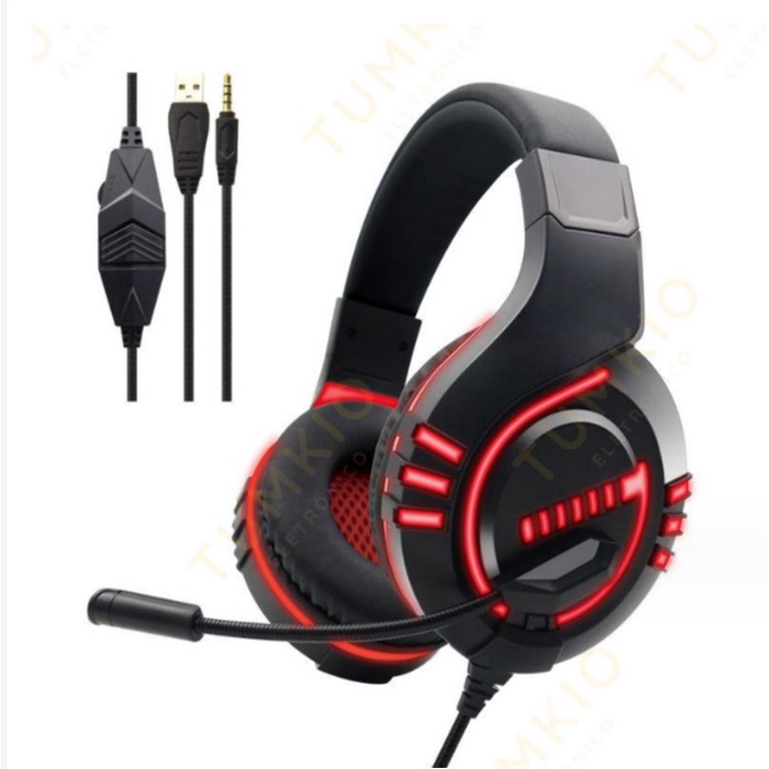 Fone De Ouvido Headset Gamer Com Led Para Computador Jogos Xbox Ps4