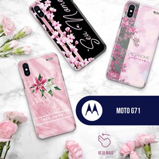 Capa Capinha - Moto G71 - Flores Personalizada com Nome