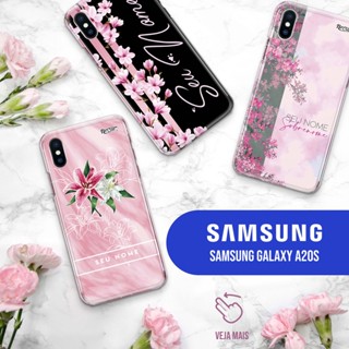 Capa Capinha - Samsung Galaxy A20S - Flores Personalizada com Nome