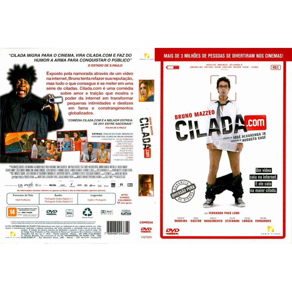 Dvd Cilada.com, Bruno Mazzeo, Comédia, Nacional, Original