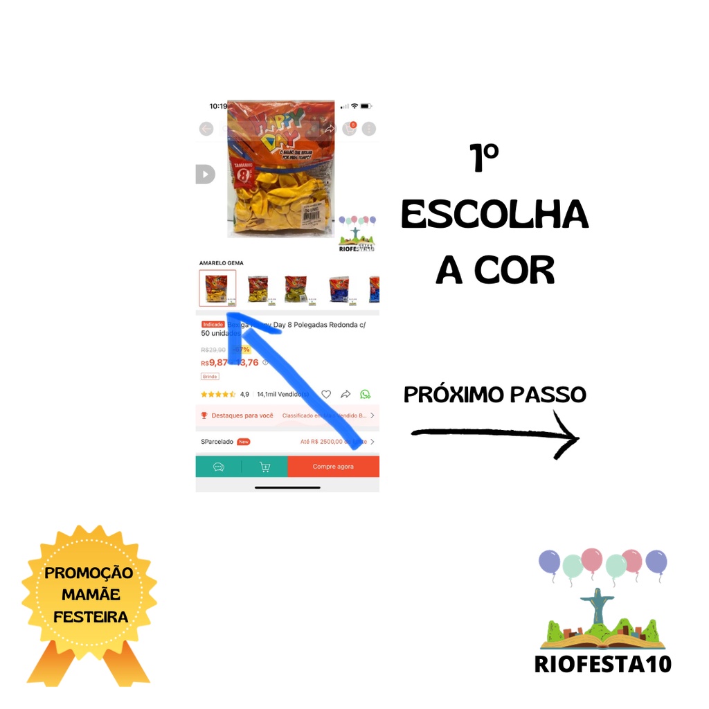 2 Pacotes de Bexigas 100 Unidades Happy Day 8 Polegadas Redondo — imagem 2 de 2
