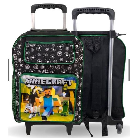 MOCHILA INFANTIL MINICRAFT HOMEM ARANHA COM RODINHA