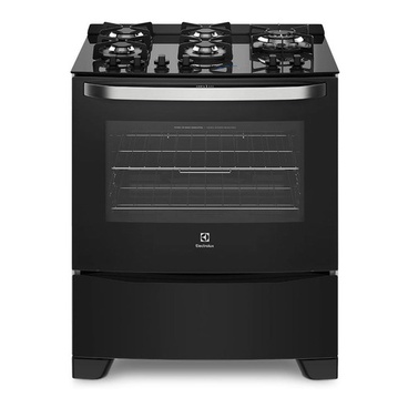 Fogão 5 Bocas Electrolux Preto Automático Com Mesa De Vidro