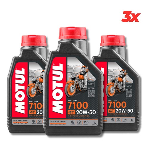 Kit Óleo Motul 7100 4t 20w50 3 Litros 100% Sintético em Oferta na Shopee