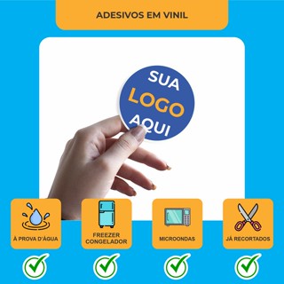 400 etiquetas adesivos 3x3cm - Vinil à prova d