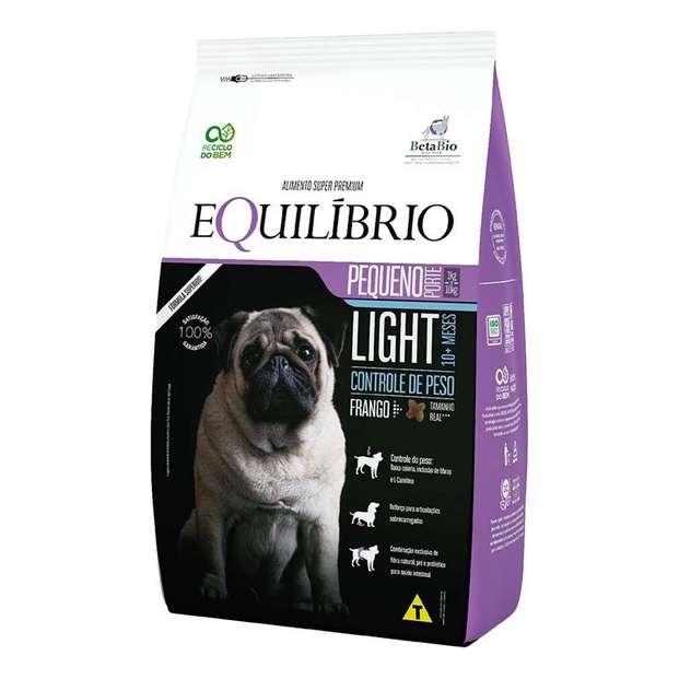 Equilíbrio Light Cães Adultos Porte Pequeno 7,5Kg - Pets