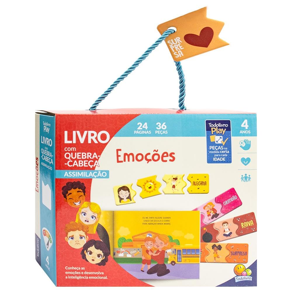 Livro Todolivro Play Quebra-Cabeca Assimilacao 4 Anos - Emocoes em Oferta na Shopee