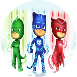 Painel Redondo Tecido Sublimado PJ Masks C/elástico 150x150cm