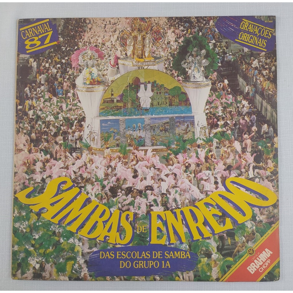 Long Play Disco Vinil LP - Sambas Enredo das Escolas de Samba 1A - RJ - 1987