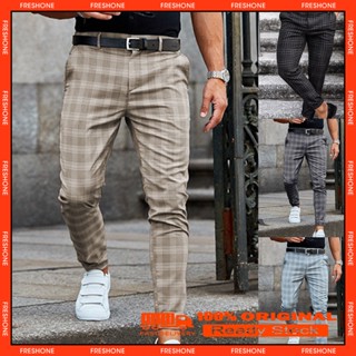 FRESHONE Calça Masculina Com Estampa Xadrez De Corpo Inteiro Para Lazer