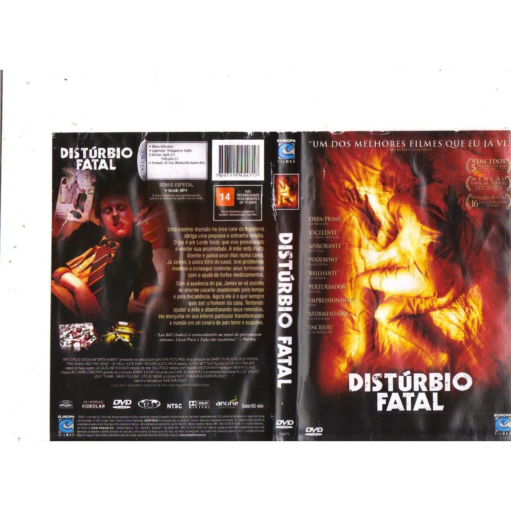 Dvd Distúrbio Fatal, Leo Bill, Suspense, Original