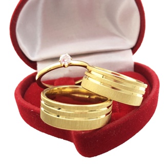 Alianças de Casamento Noivado Diferente Grossa Quadrada 8mm com Anel Solitário Aço Inoxidável - Vai o par em Oferta na Shopee