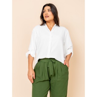 Plus size camisa feminina social premium