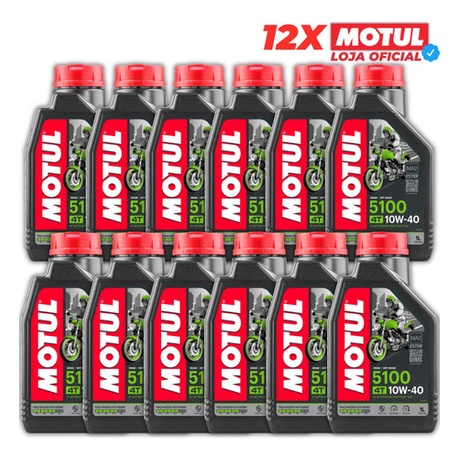Kit C/ 12 Óleos Motul 5100 4t 10w40 1 Litro Semi Sintético - Spare Parts and Accessories for Vehicles