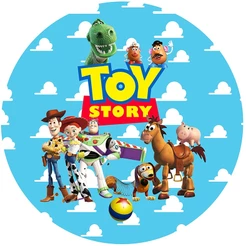 Painel Redondo Tecido Sublimado Toy Story C/elástico 150x150cm