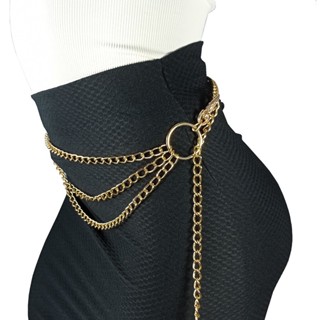 Cinto Decorativo de Corrente 3 Camadas Usar C/ Vestido, Saia