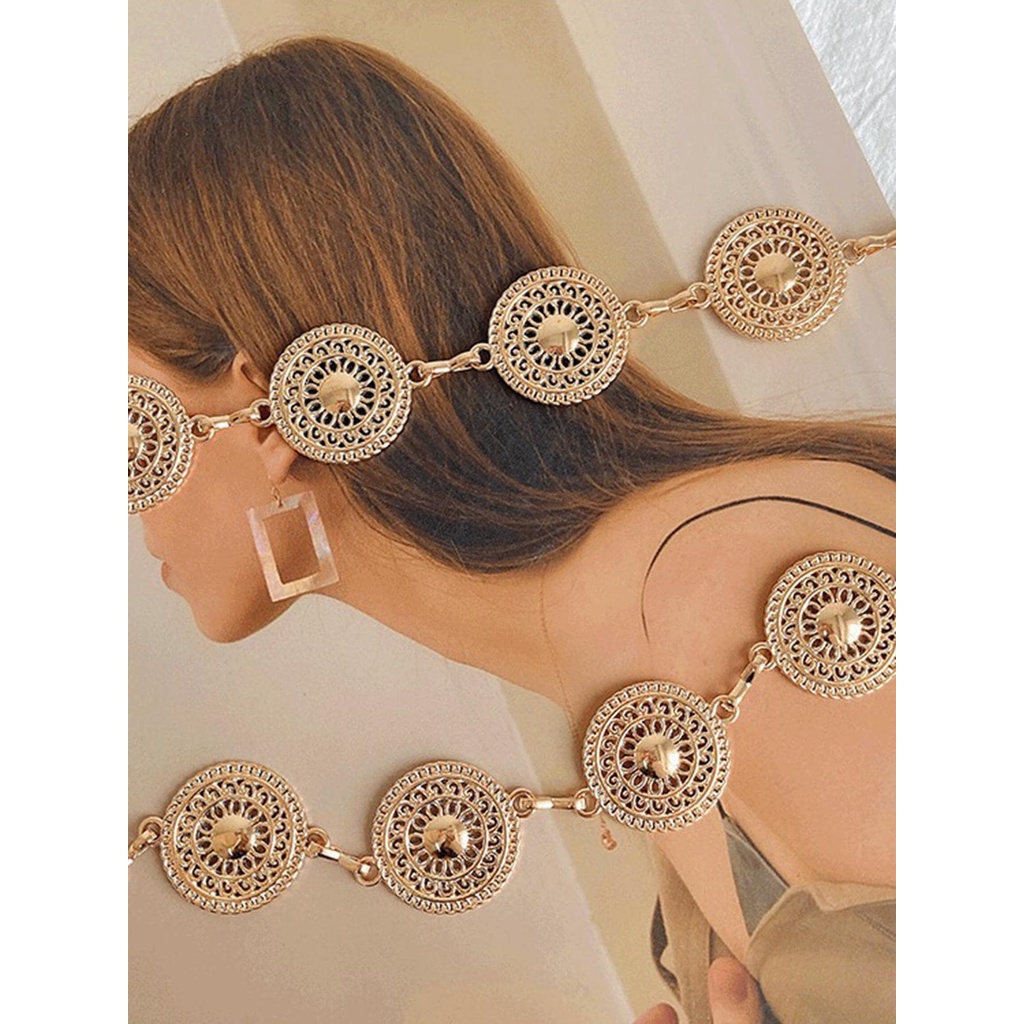 Moda Cinto De Moeda Das Mulheres Vestido De Ouro Prata Estilo Cinto De Metal Cinto em Oferta na Shopee