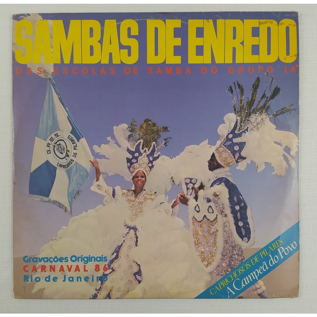 Long Play Disco Vinil LP - Sambas Enredo das Escolas de Samba 1A - RJ - 1986