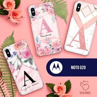 Capa Capinha - Moto G20 - Letra Inicial Personalizada com nome